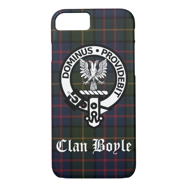 Coques Case-Mate iPhone Clan Boyle Crest Badge & Tartan (Dos)