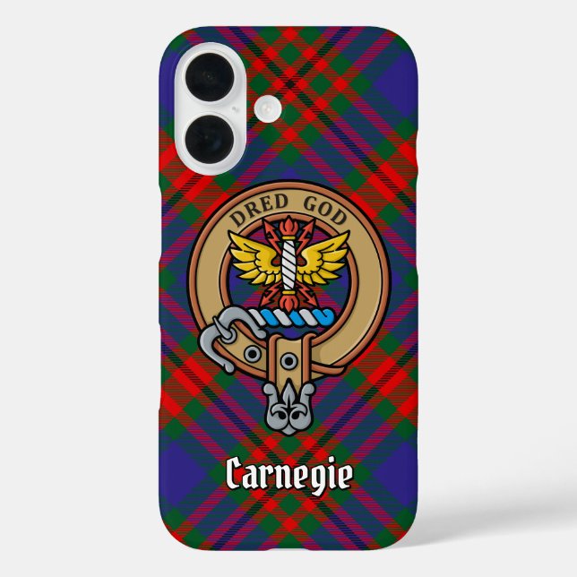 Coques Case-Mate iPhone Clan Carnegie Crest sur Tartan (Verso)