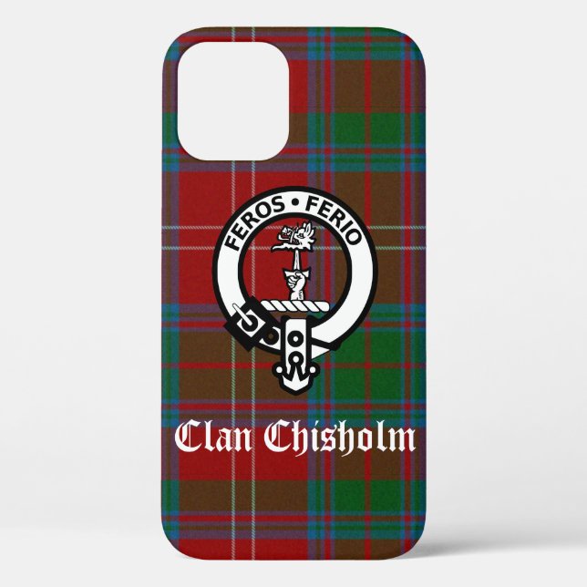 Coques Case-Mate iPhone Clan Chisholm Tartan & Crest Badge (Verso)