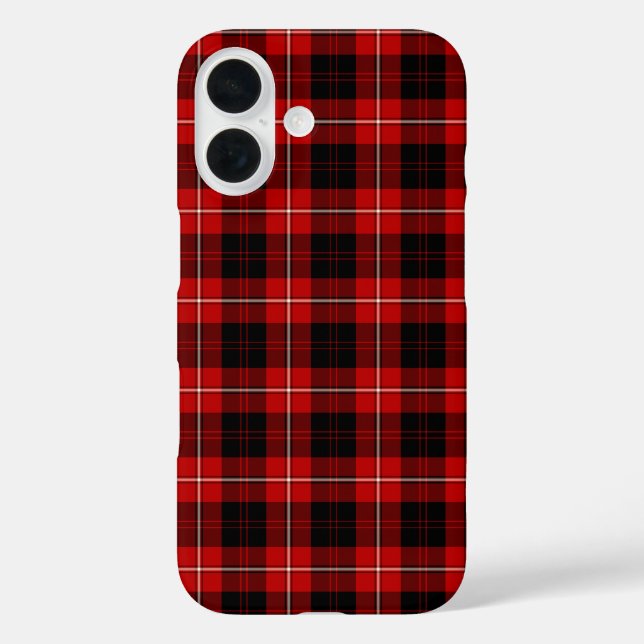 Coques Case-Mate iPhone Clan Cunningham Tartan Bright Red et Black Plaid (Verso)