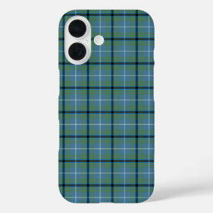 Coque Pour iPhone 16 Clan Douglas Tartan bleu clair et vert plaid