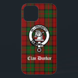 Case-Mate iPhone Case Clan Dunbar Tartan & Crest Badge<br><div class="desc">Ecosse Clan Dunbar crest badge et texte personnalisable sur l'arrière - plan tartan</div>