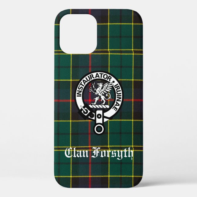 Coques Case-Mate iPhone Clan Forsyth Crest Badge et Tartan (Verso)