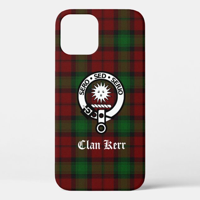 Coques Case-Mate iPhone Clan Kerr Crest Badge Tartan (Verso)