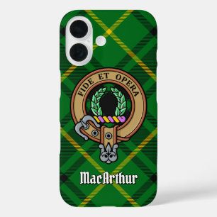 Coque Pour iPhone 16 Clan MacArthur Crest sur Tartan