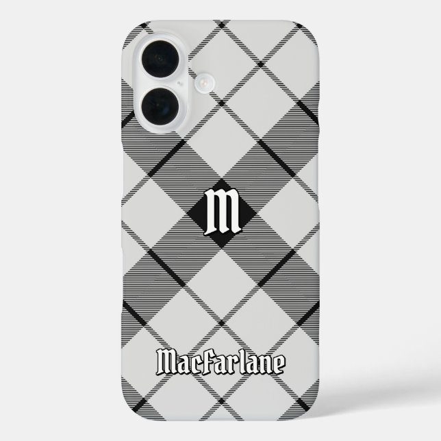 Coques Case-Mate iPhone Clan MacFarlane Tartan noir et blanc (Verso)