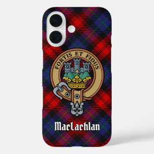 Coque Pour iPhone 16 Clan MacLachlan Crest sur Tartan