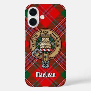 Coque Pour iPhone 16 Clan MacLean Crest sur Tartan