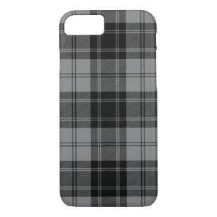 Coque iPhone 7 Clan noir et gris Douglas Tartan