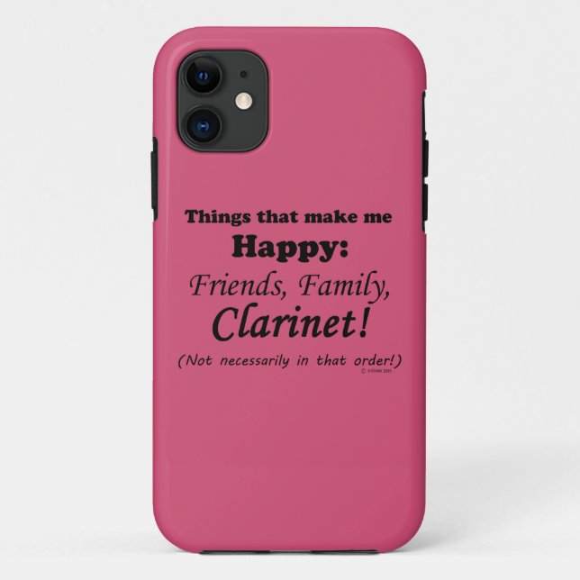 Coques Case-Mate iPhone Clarinet Me Rend Heureux (Dos)