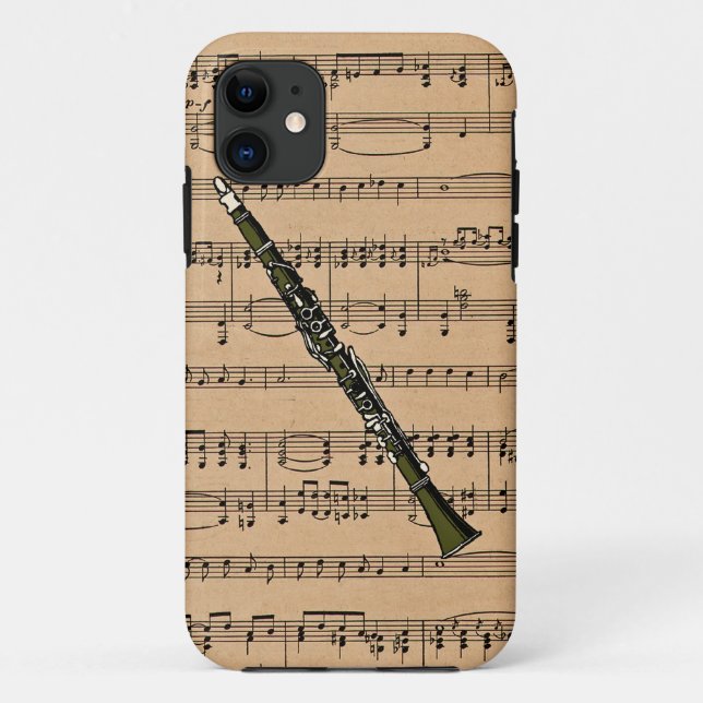 Coques Case-Mate iPhone Clarinette avec l'arrière - plan de musique de (Dos)
