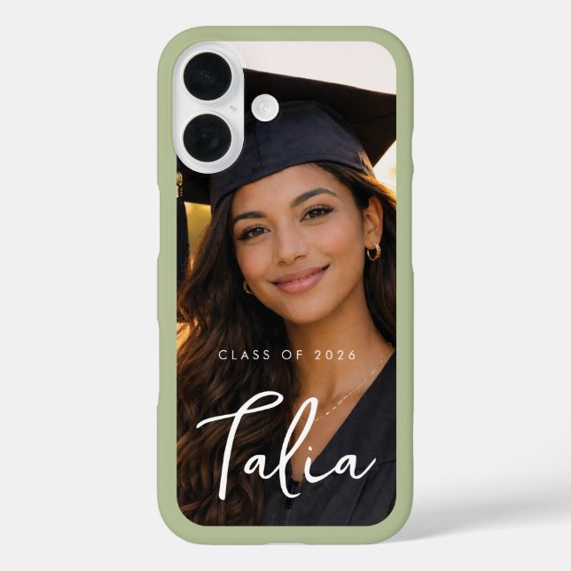 Coques Case-Mate iPhone CLASS OF 2026  |  SAGE EDGE phone case with name (Verso)