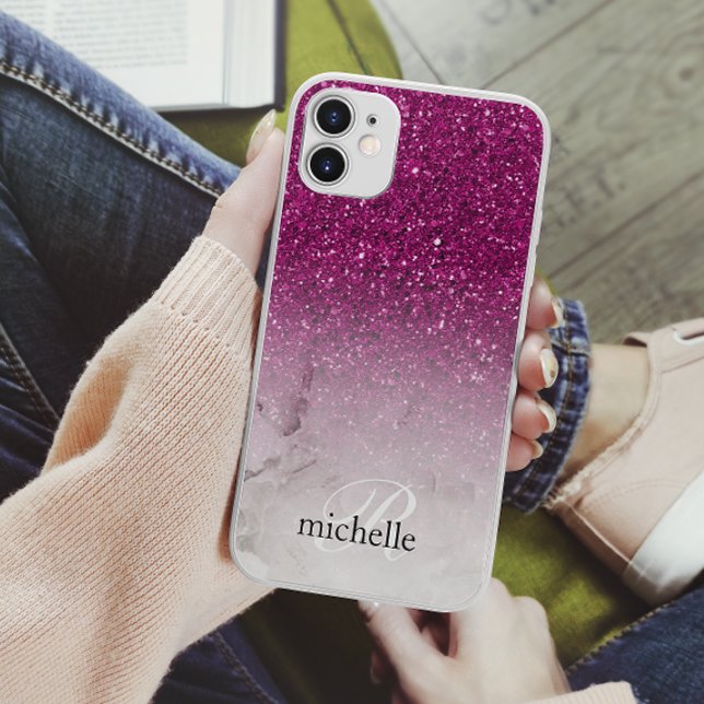 Coques Case-Mate iPhone Classé Chic Parties scintillant violet Ombre marbr (Créateur téléchargé)