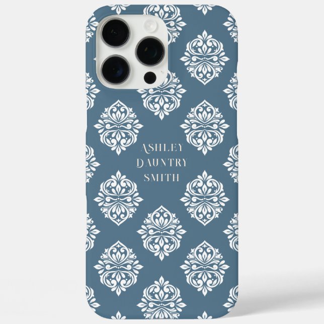 Coques Case-Mate iPhone Classé Damask Regency Turquoise Grey (Verso)