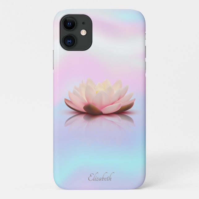 Coques Case-Mate iPhone Classe Élégante Fleur de Lotus Holographique (Dos)