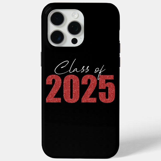 Coques Case-Mate iPhone Classe Parties scintillant rouge de 2025 (Verso)