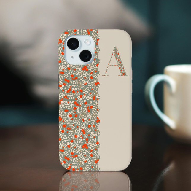 Coques Case-Mate iPhone Classé Pretty MONOGRAM A BEIGE FLORAL Coque-Mate (Créateur téléchargé)