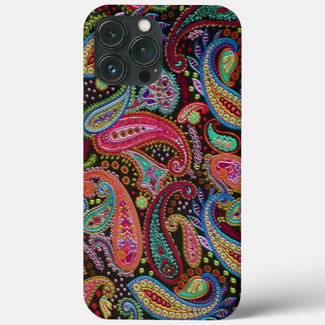 Coques Case-Mate iPhone Classé rose Turquoise bleu vert Paisley Art (Verso)