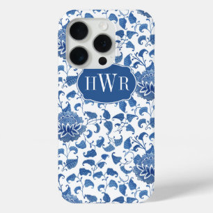 Coque Case-Mate iPhone Classic Bleu & Blanc Antique Chinoiserie Monogramm