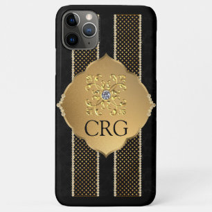 Case-Mate iPhone Case Classic Chic Gold Black Bling Monogram