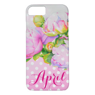 Coques Pour iPhone Classic élégant rose poony à petits pois floral