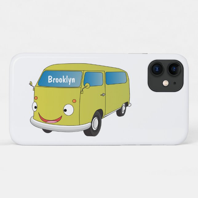 Coques Case-Mate iPhone Classic lime green van cartoon (Dos (Horizontal))