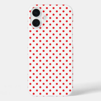 Coque Pour iPhone 16 Plus Classic Red Tiny Polka Dot Pattern