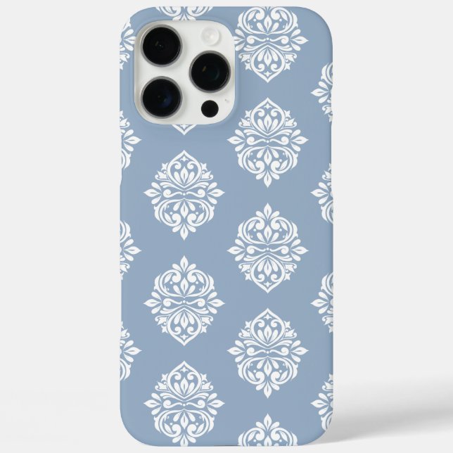 Coques Case-Mate iPhone Classique Chic Damassé Régence Bleu Clair Hiver (Verso)