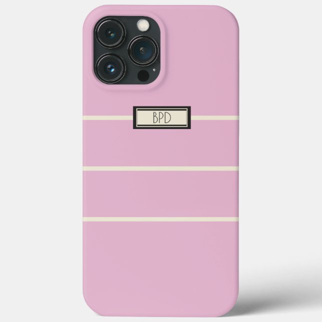 Coques Case-Mate iPhone Classique Chic Élégant Monogramme Féminin Rose (Verso)