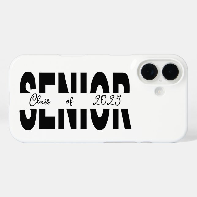 Coques Case-Mate iPhone Classique noir Senior personnalisé (Verso (horizontal))