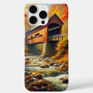 Coque iPhone 16 Pro Max classique, pont couvert d'automne
