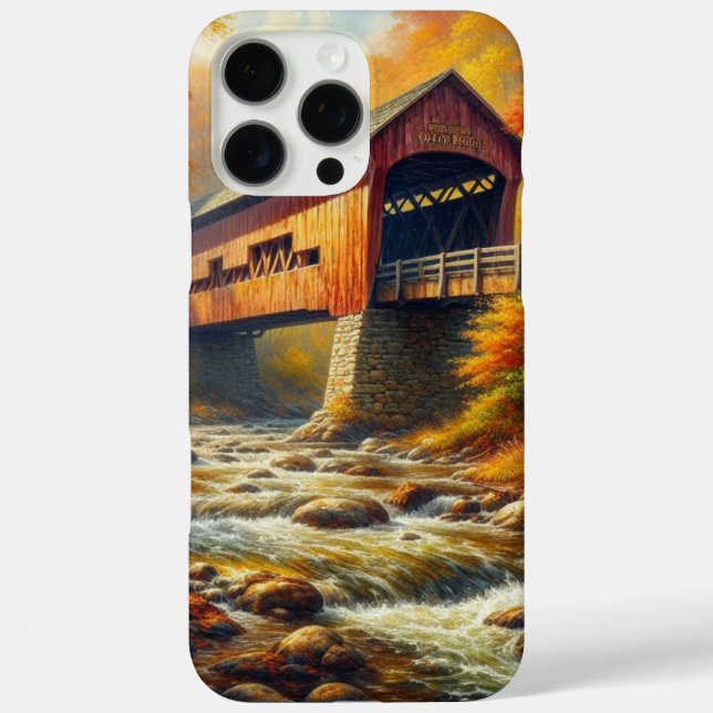 Coques Case-Mate iPhone classique, pont couvert d'automne (Verso)