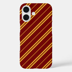 Coque Pour iPhone 16 Classique Rouge Jaune Stripes Motif