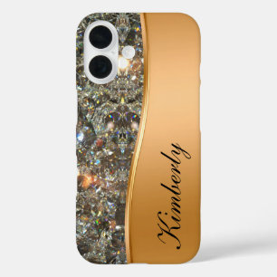 Classy Bling Monogramme iPhone 16 Coques