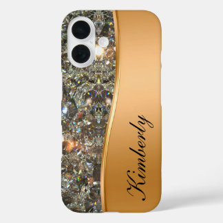 Classy Bling Monogramme iPhone 16 Coques