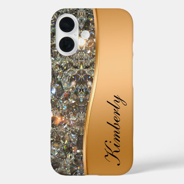 Coques Case-Mate iPhone Classy Bling Monogramme iPhone 16 Coques (Verso)