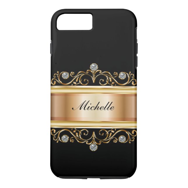 Coques Case-Mate iPhone Classy Dames Monogram Bling (Dos)