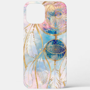 Case-Mate iPhone Case Classy Gold Dreamcatcher Rainbow Clouds Sky design