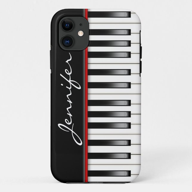 Coques Case-Mate iPhone Clavier de piano avec nom (Dos)