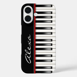 Coque Pour iPhone 16 Clavier de piano avec nom personnalisé