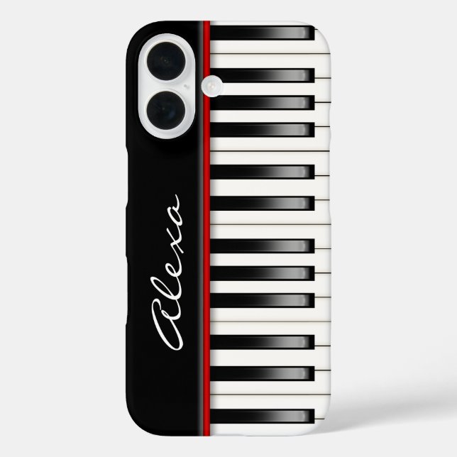 Coques Case-Mate iPhone Clavier de piano avec nom personnalisé (Verso)