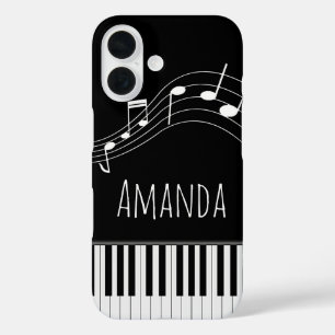 Coque Pour iPhone 16 Clavier de piano et notes musicales