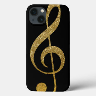 iPhone 13 Coque clé de treble - note de musique d'or