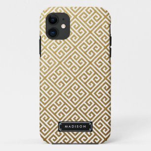 Coque Case-Mate iPhone Clé grecque d'or chic personnalisée