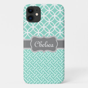 Case-Mate iPhone Case Clé grecque et Motif circulaire Nom gris