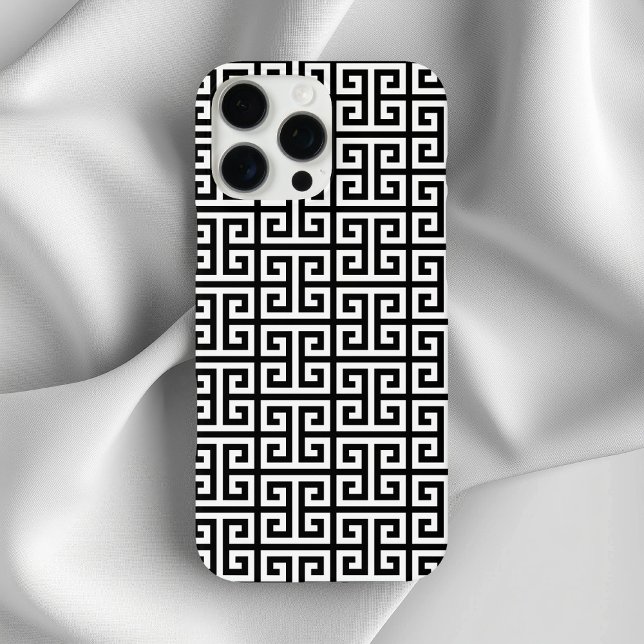 Coques Case-Mate iPhone Clé grecque noir et blanc (Black and White Greek Key Case-Mate iPhone Case)