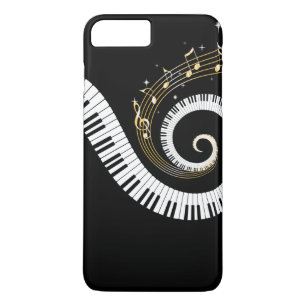 Coques Pour iPhone Clés de piano et notes de musique d'or