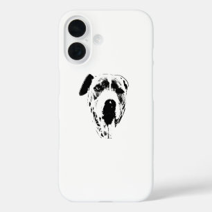 Coque Pour iPhone 16 Clin de mixage Pitbull, visage graphique propre