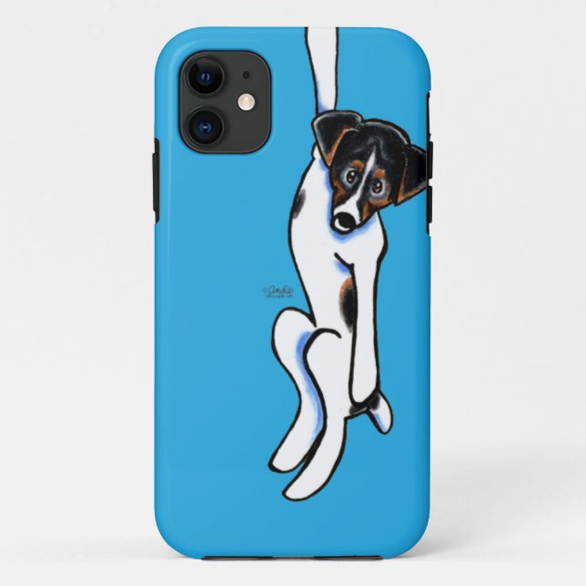 Coques Case-Mate iPhone Clingy Jack Russell Off-Leash Art™ (Dos)
