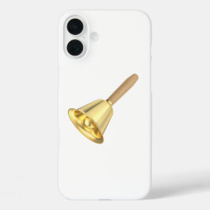Coque Pour iPhone 16 Plus Cloche en or avec poignée en bois
